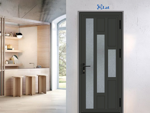 Cửa phòng ngủ nhôm Xingfa kết hợp kính mờ