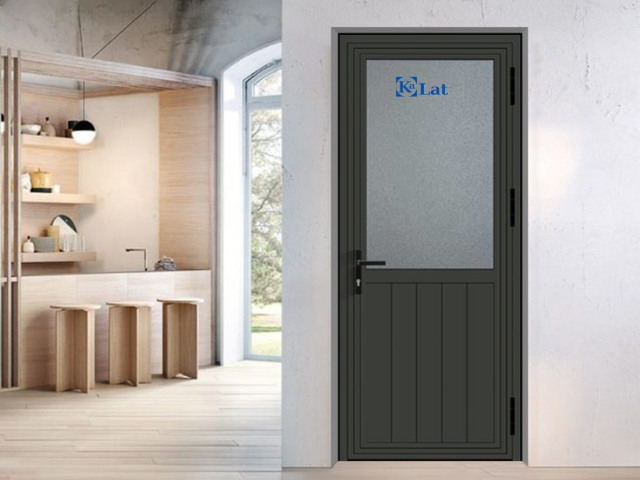 Cửa nhôm xingfa 1 cánh màu ghi hiện đại