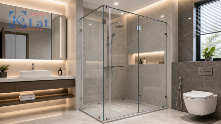 Báo giá vách kính nhà tắm cabin phòng tắm kính đẹp 2026