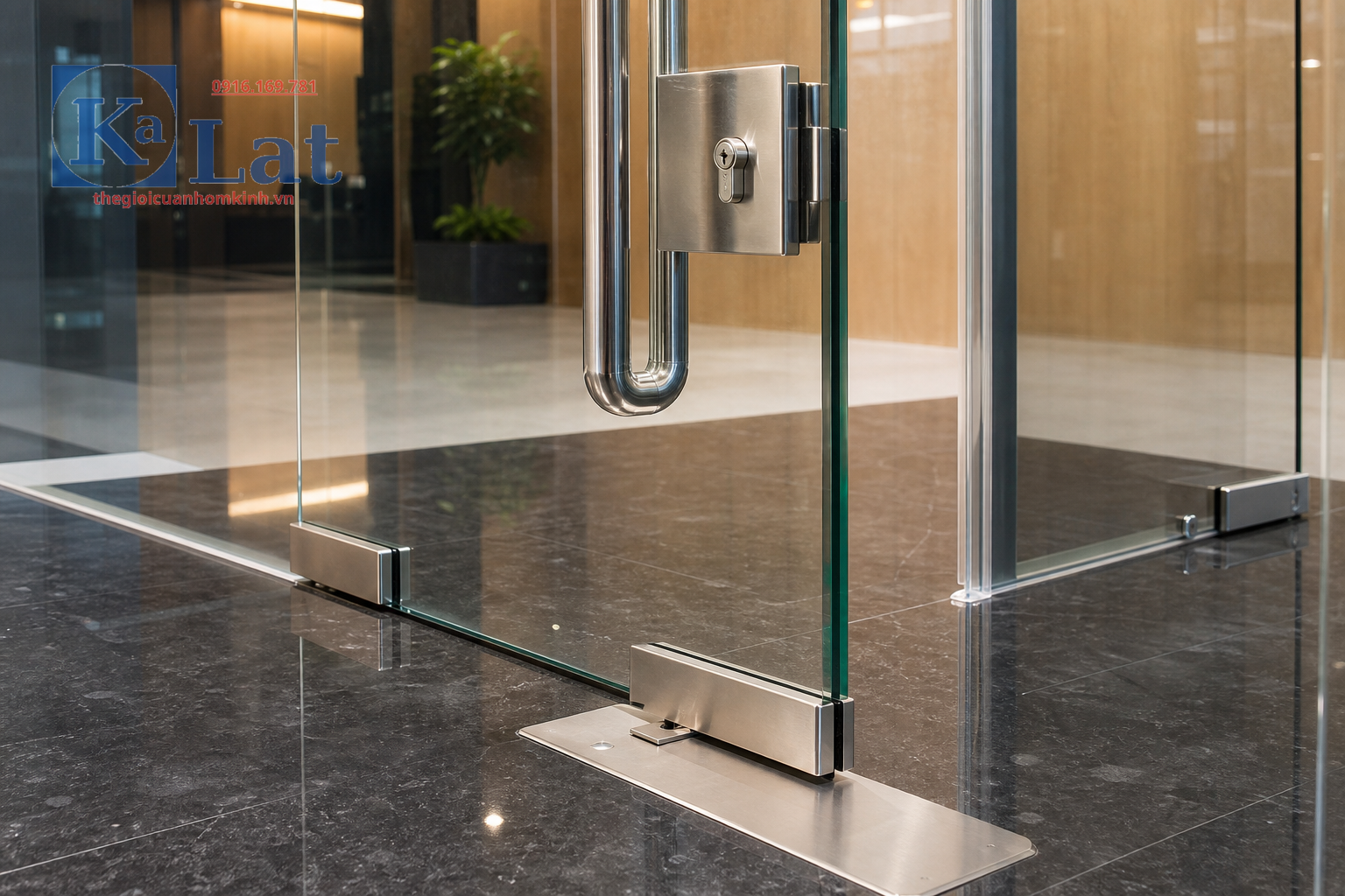 Phụ kiện cửa kính cường lực bản lề sàn khóa tay nắm inox