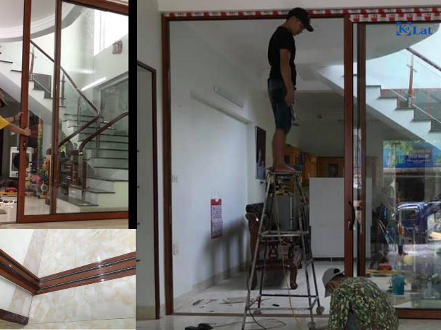 Cửa kính lùa ray âm sàn
