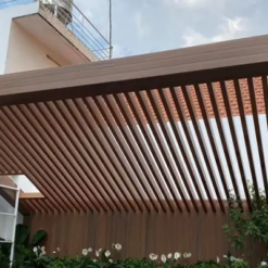 Lam nhôm giả gỗ cho mái hiên và mặt dựng
