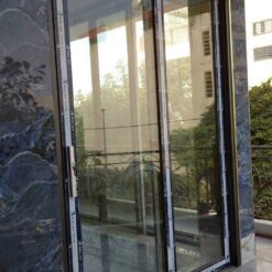 Cửa lùa 2 ray nhôm Kalat kính dán an toàn