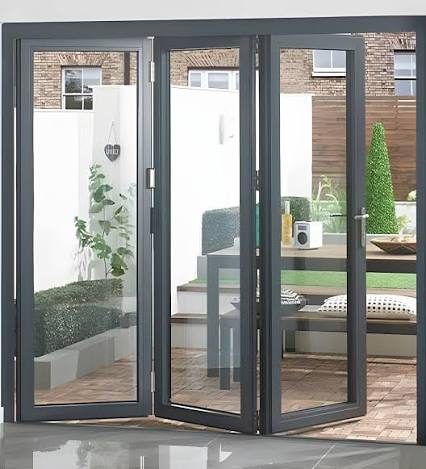 Cửa nhôm xếp trượt 3 cánh Kalat, kính dán an toàn 6.38mm 23 Cửa đi xếp trượt 3 cánh nhôm Kalat cho ban công