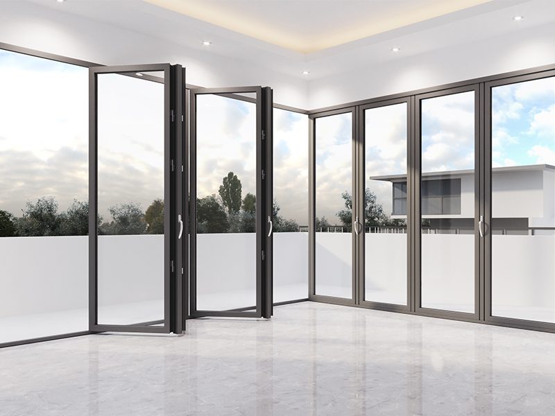 Cửa đi xếp trượt panorama nhôm Kalat, cánh lớn 19 Cửa xếp trượt panorama nhôm Kalat cho ban công và không gian mở