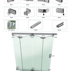 Bộ kẹp và ray treo cho vách kính cường lực