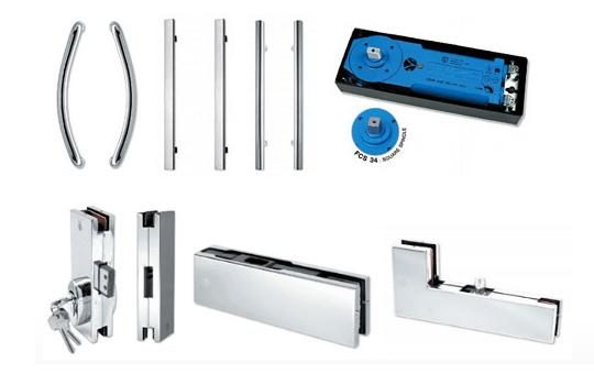 Cửa kính thủy lực Xingfa 2 cánh, kính cường lực 10mm 8 Phụ kiện cửa kính thủy lực 2 cánh đồng bộ