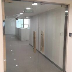 Cửa kính thủy lực Xingfa 2 cánh, kính cường lực 10mm 12 Cửa kính thủy lực 2 cánh cho sảnh văn phòng