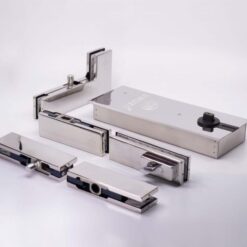 Cửa kính thủy lực Xingfa 2 cánh, kính cường lực 10mm 17 Bộ phụ kiện bản lề sàn kẹp kính cho cửa kính thủy lực 2 cánh