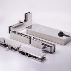 Cửa kính thủy lực Xingfa 2 cánh, kính cường lực 12mm 17 Bộ phụ kiện bản lề sàn kẹp kính cho cửa kính thủy lực 2 cánh 12mm