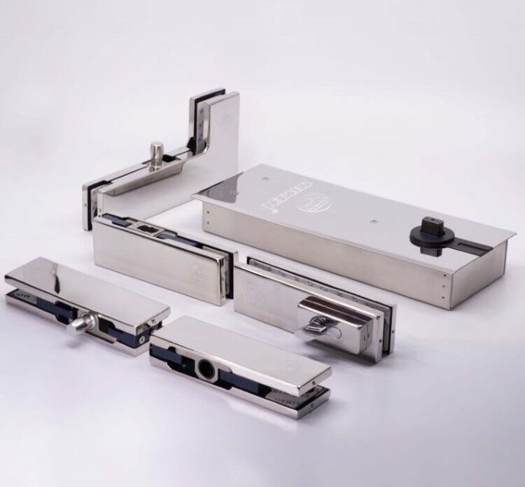 Cửa kính thủy lực Xingfa 1 cánh, kính cường lực 10mm 8 Phụ kiện bản lề sàn kẹp kính cho cửa kính thủy lực 1 cánh
