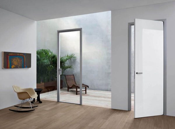 Cửa kính thủy lực Xingfa 1 cánh, kính cường lực 12mm 4 Mẫu cửa kính cường lực 1 cánh mở quay kính 12mm