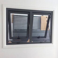 Cửa sổ mở hất nhôm Việt Pháp, kính dán an toàn 6.38mm 11 Cửa sổ mở hất Việt Pháp cho ô thoáng